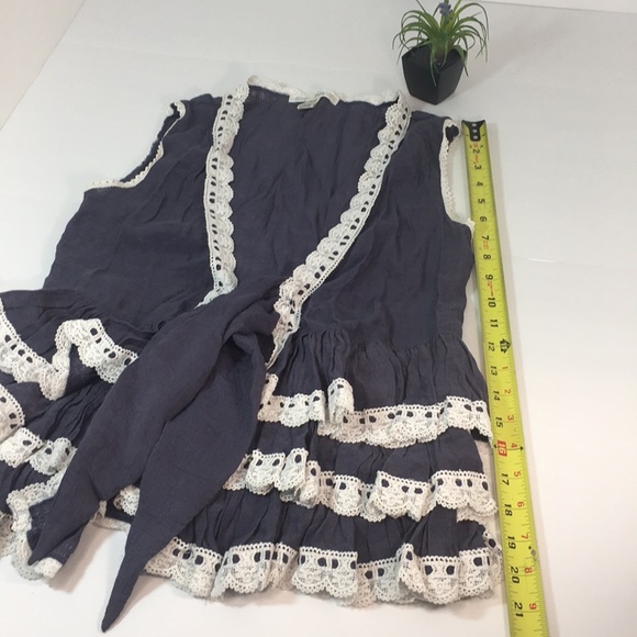 🔥💥TRINITY🔥💥BOHO BLOUSE TOP WITH RIBBON RUFFLES - Picture 11 of 13